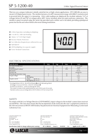 Thumbnail of document Data Sheet - SP 5-1200-40 Voltmeter